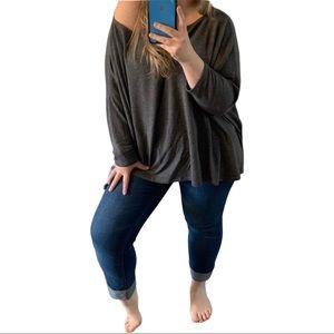 2/$25- Off the Shoulder / Grey / Flowing / Top